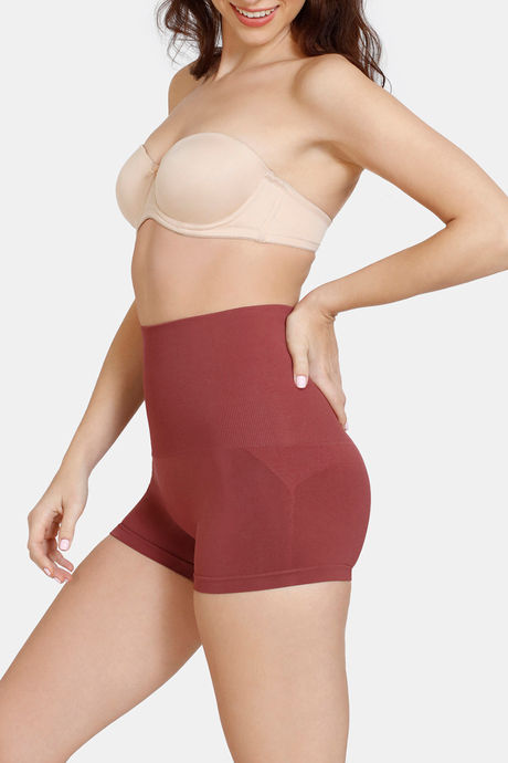 Zivame High Compression Seamless High Waist Boyshorts - Wild Ginger — image 3